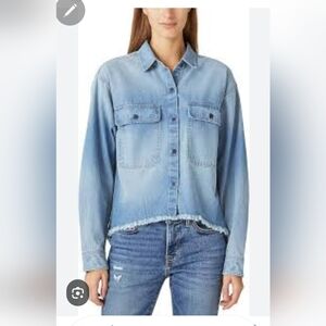 Women's Light Blue Denim Shirt Lucky Brand  Sz M